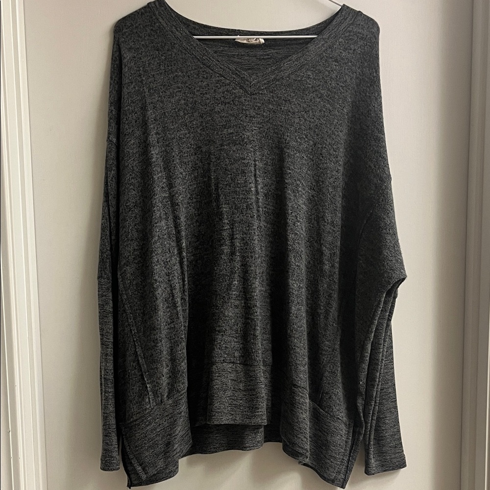 Easel Charcoal V-Neck Sweatshirt
